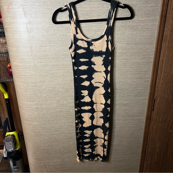 ZARA NEW WOMAN STRAPPY TIE-DYE MIDI DRESS  black & brown size small - Picture 13 of 13